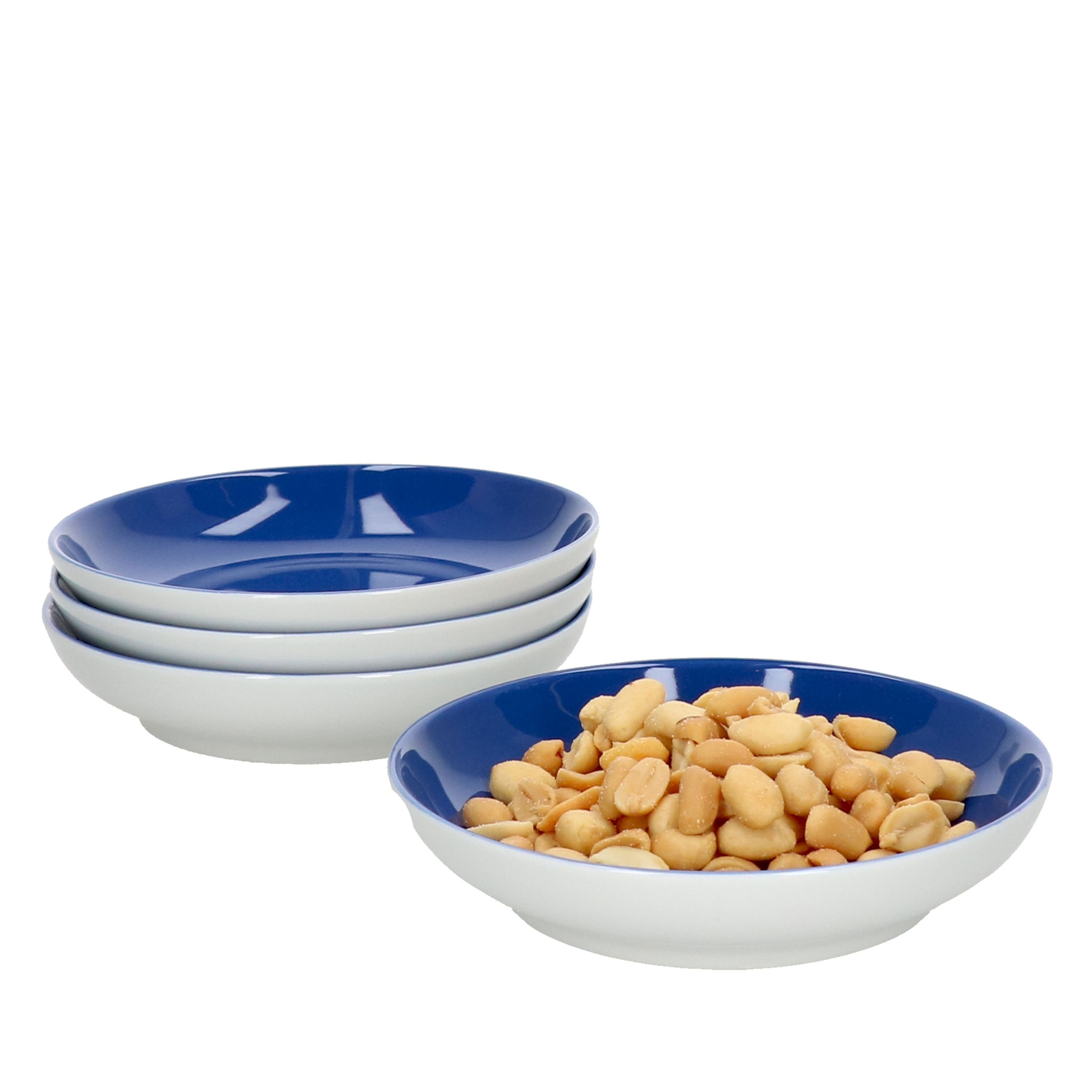 Ritzenhoff & Breker Servierschale 4er Set Schale 13cm flach Indigo-Blau Doppio - Ritzenhoff 64254, Porzellan