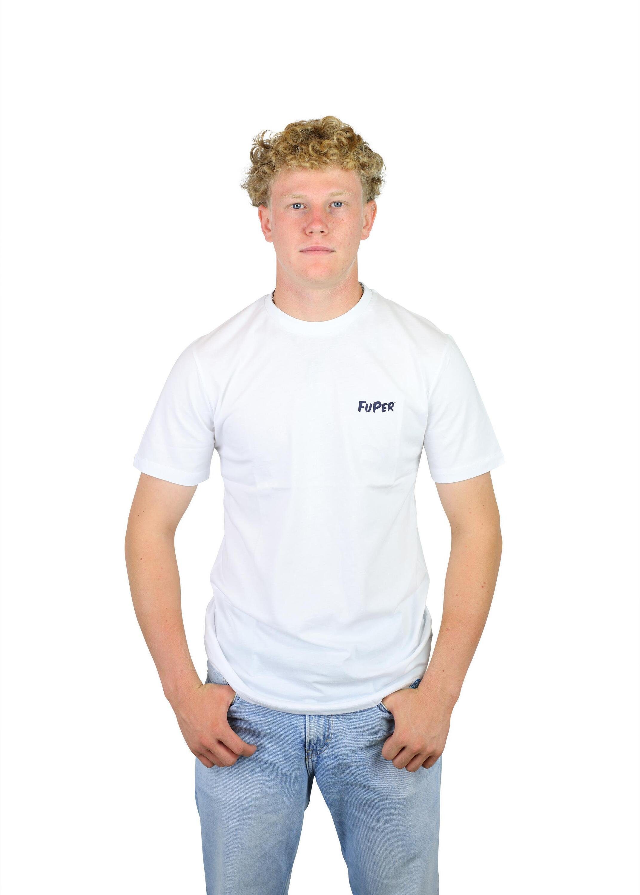 FuPer T-Shirt Luis für Herren, White und Sport Lifestyle aus Baumwolle für