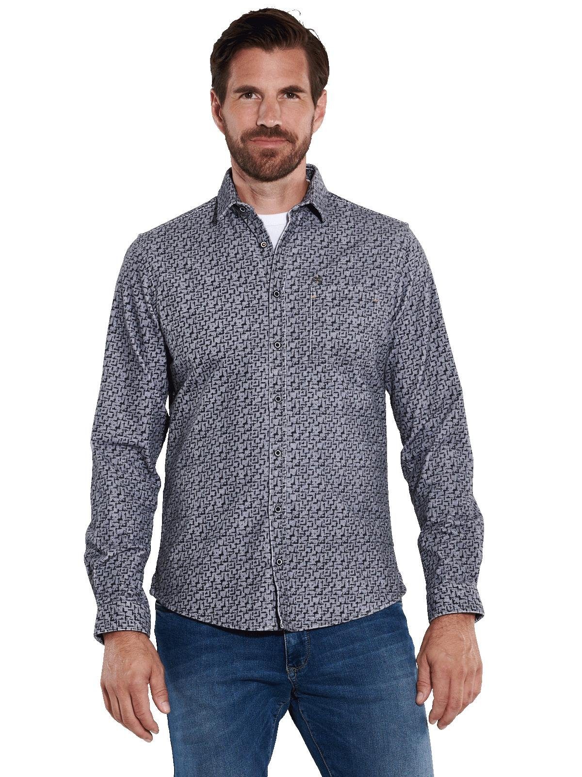 Engbers Langarmhemd engbers Herren Langarm-Hemd aus Babycord, Grau