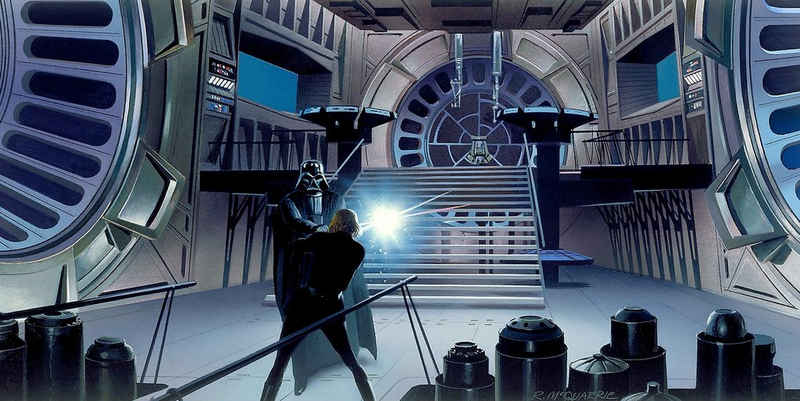 Komar Vliestapete Star Wars Classic RMQ Duell Throneroom, 500x250 cm (Breite x Höhe)