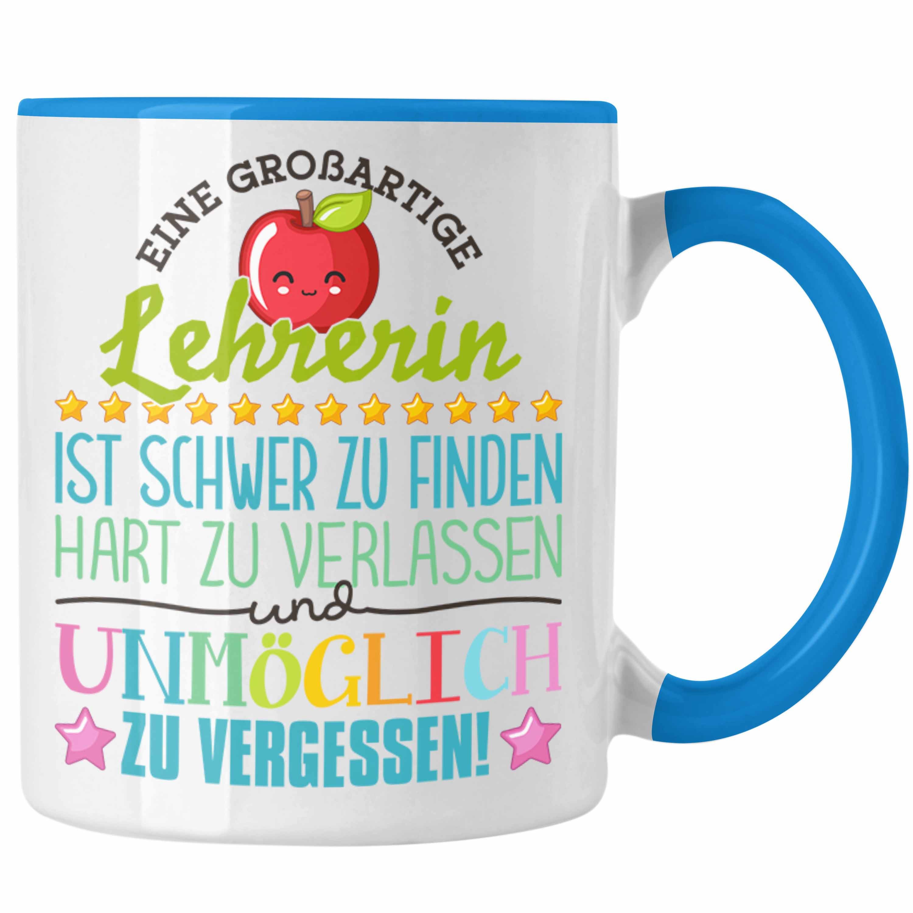 Trendation Tasse Lehrerin Abschied Tasse Abschiedsgeschenk Spruch Lehrerin Geschenkidee, Keramik