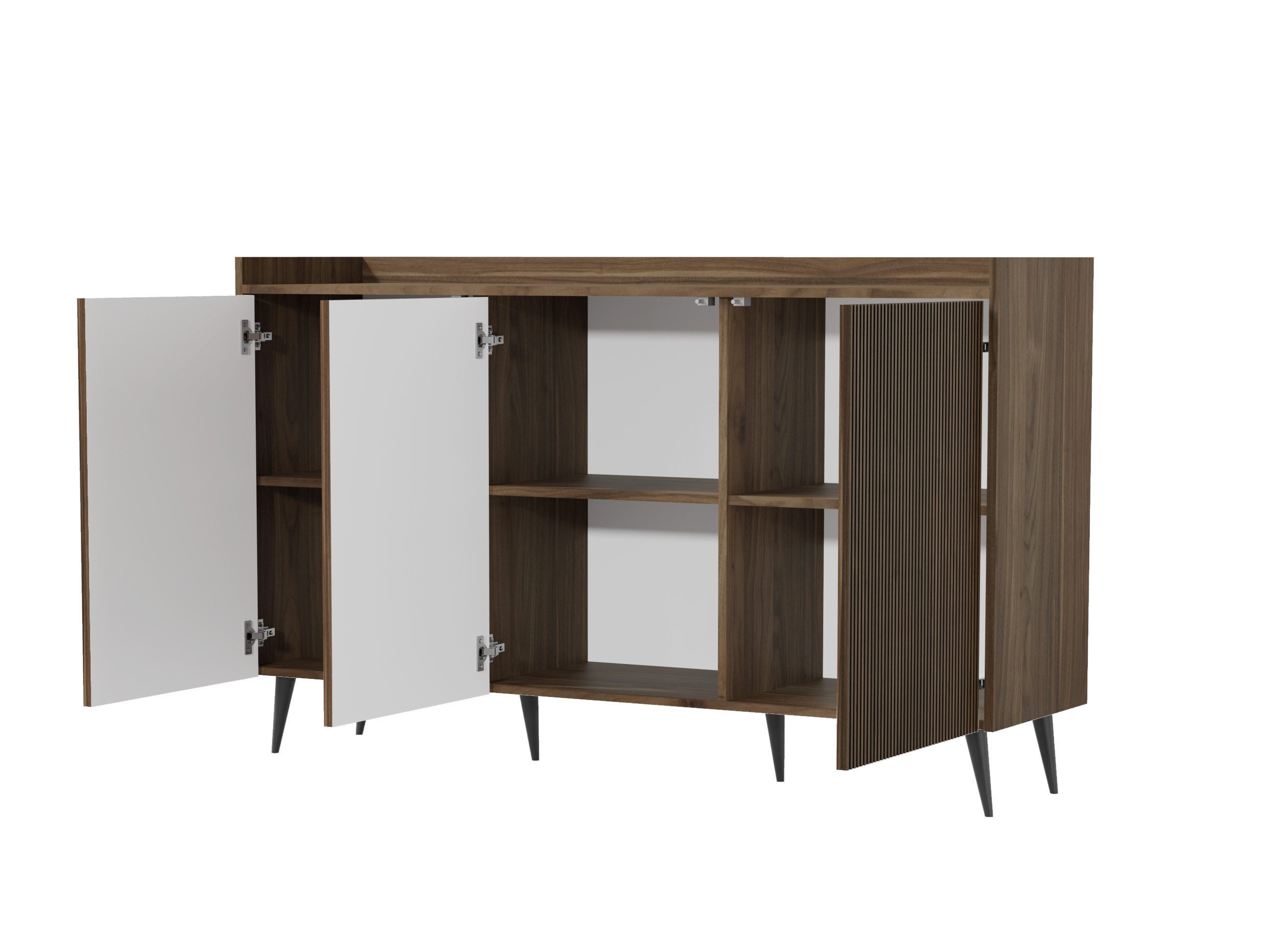Compleo Sideboard Kommode, 3 Türen, Modern design Kaschmir oder Nussbaum günstig online kaufen