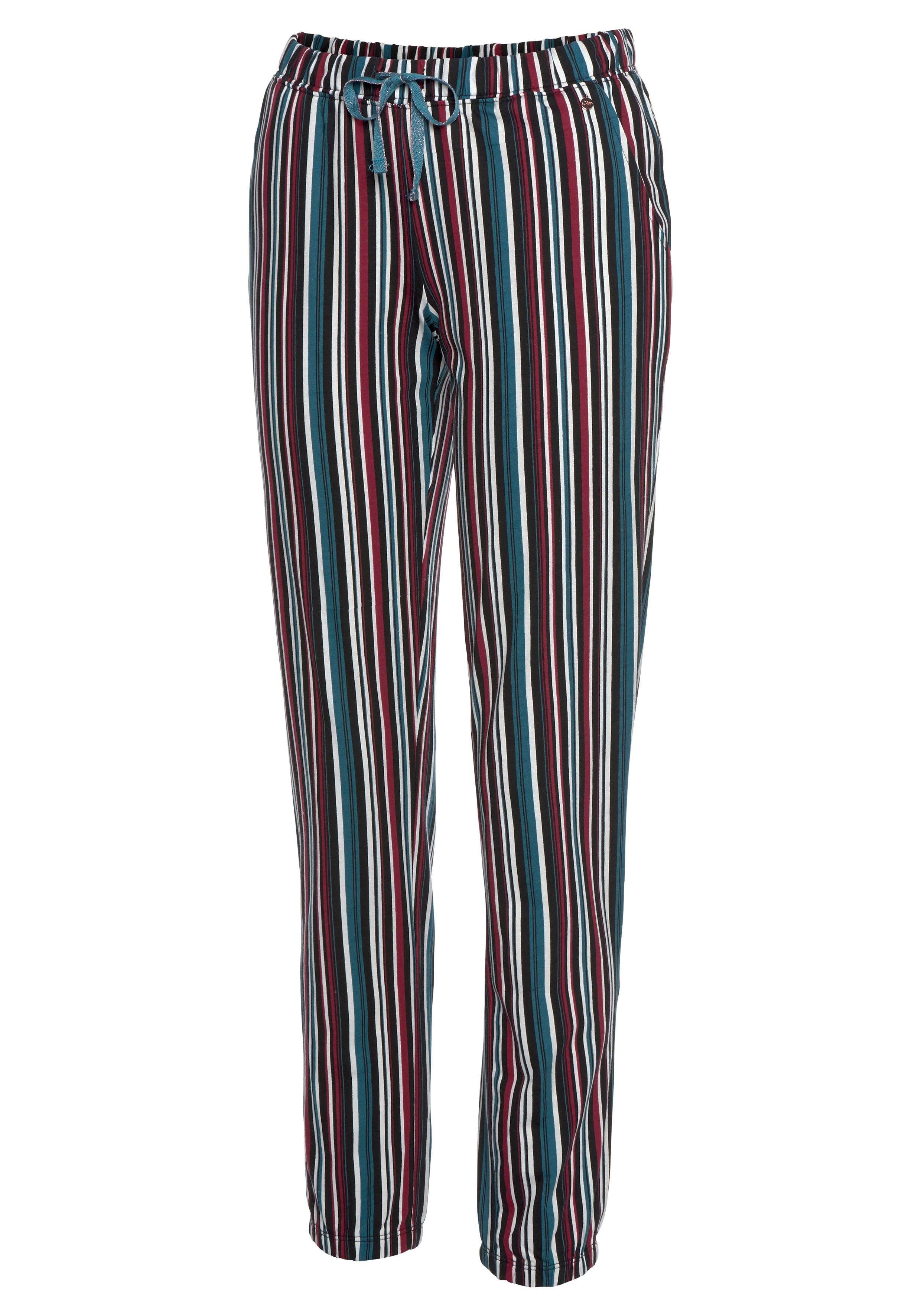 s.Oliver Schlafhose mit Allover-Muster und kontrastfarbener Kordel