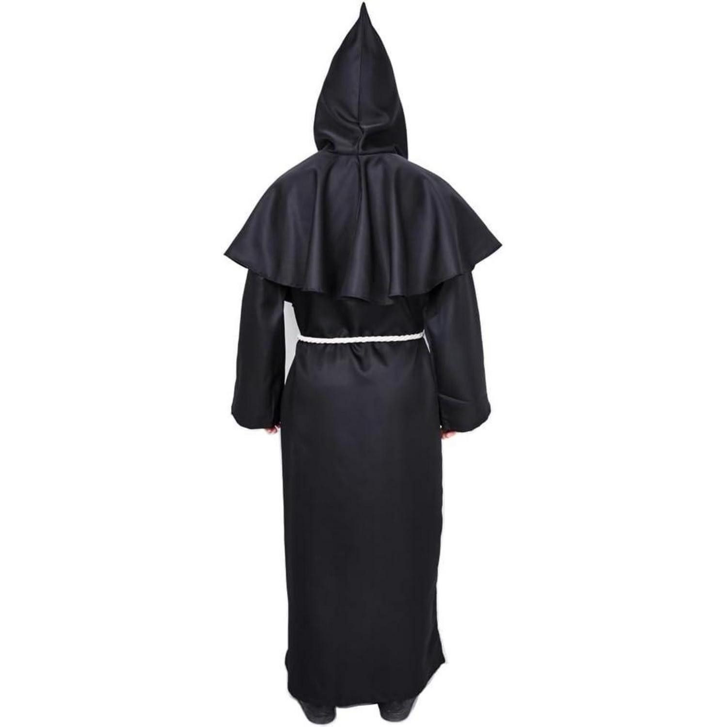 LuxusKollektion Mönch-Kostüm Mönchskutte Kostüm Kapuze Priester Robe Herren Schwarz XL