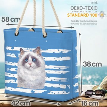 VOID Strandtasche (1-tlg), Katze Siam Haustier Cat Hauskatze Tier