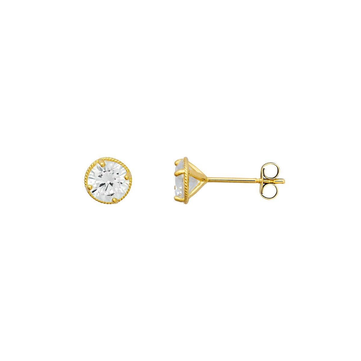 Paar Ohrstecker Ohrstecker Damen Fine Zirkonia 585er Gelbgold XG14K6091G