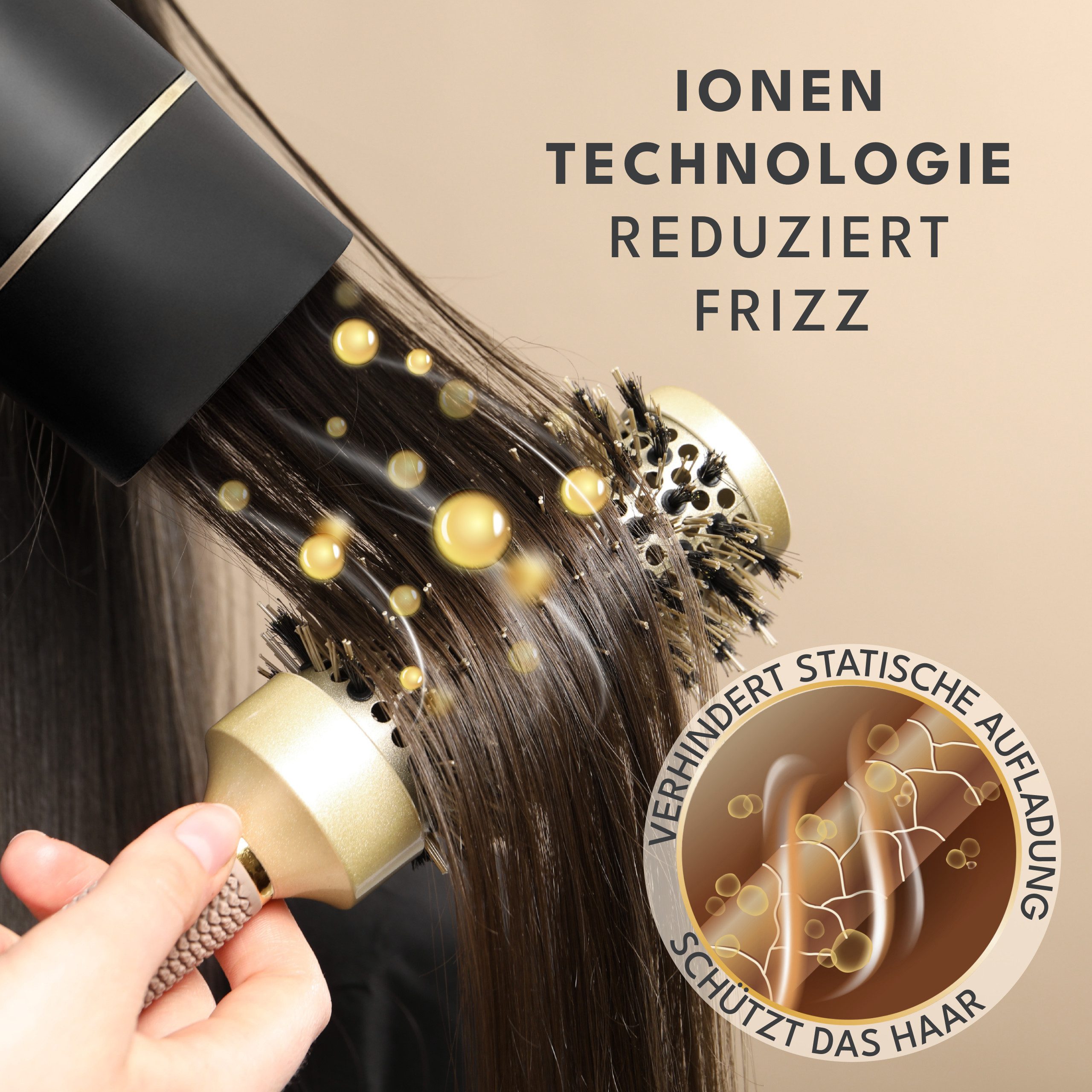 Lebenlang Haartrockner Föhn Ionen - Anti-Spliss mit Kaltluft Modus klappbar klein I Reiseföhn, 2100,00 W, Ionisch Frizzfrei, Präzisionsdüse, Klappgriff, Ultra-leise, 2100W