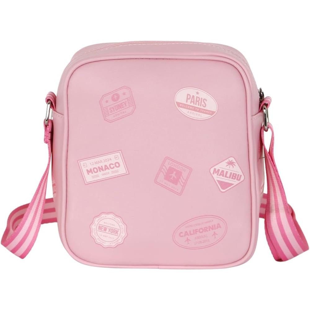 Karactermania Umhängetasche Barbie Travel Sling Fashion-Tasche Rosa mit Vordertasche und Magnet, Magnetverschluss