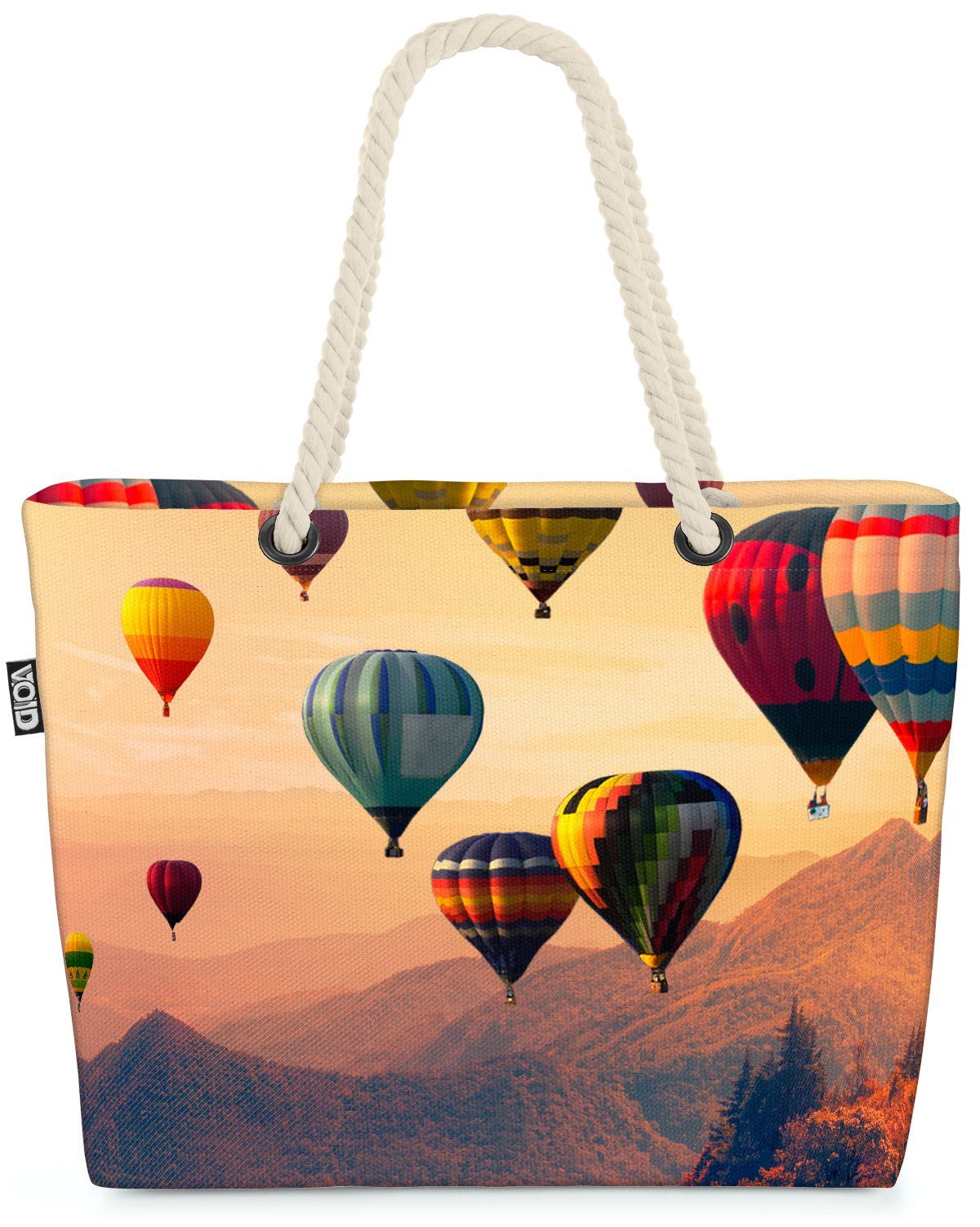 VOID Strandtasche (1-tlg), Heißluftballon Reisen Fliegen Heißluftballon Reisen Fliegen Berge Lan | Strandtaschen