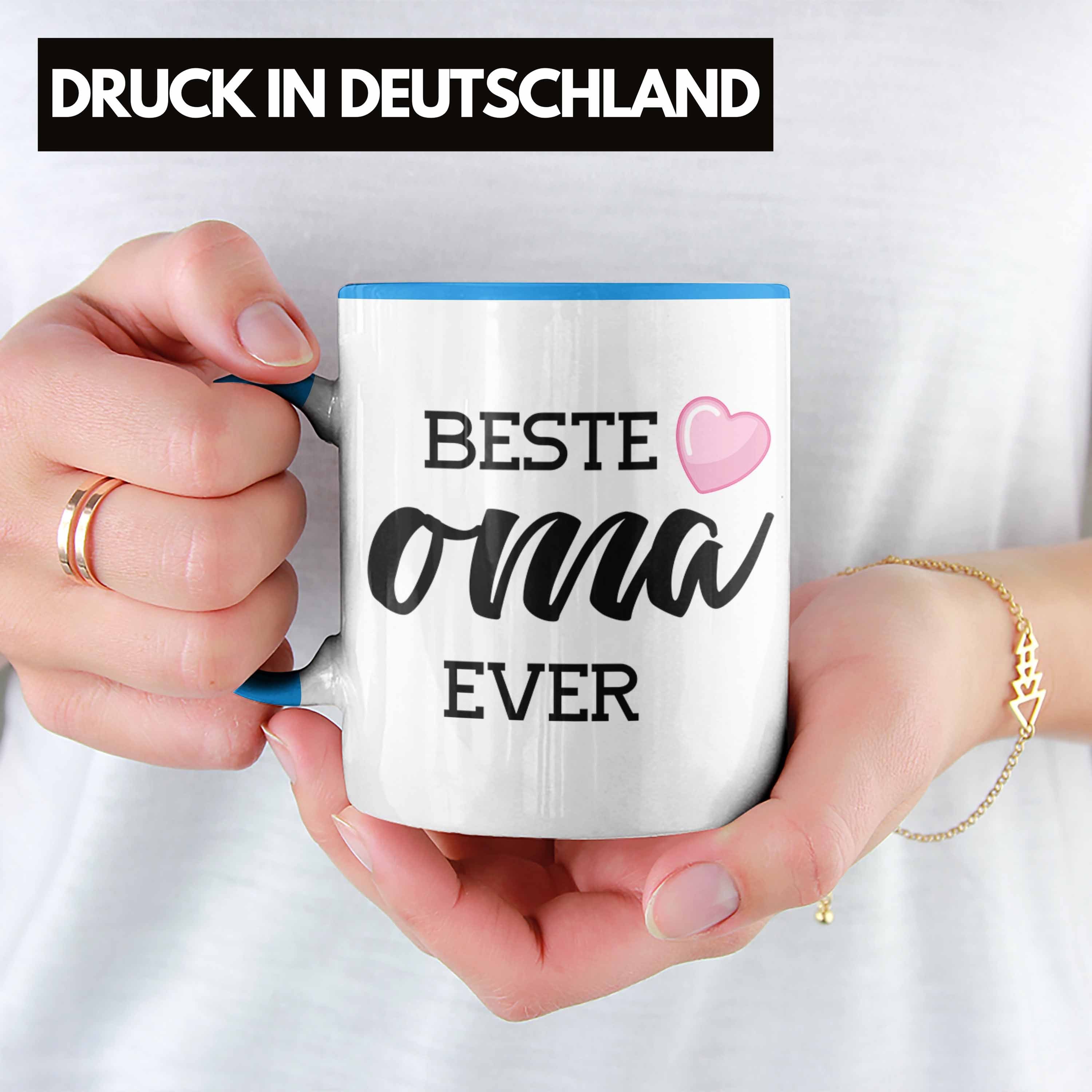 Funny Tasse Tasse von Spruch Lustig Der Weihnachten Enkel Beste Kaffeetasse Oma Trendation Welt Geburtstag Geschenk Trendation Blau -