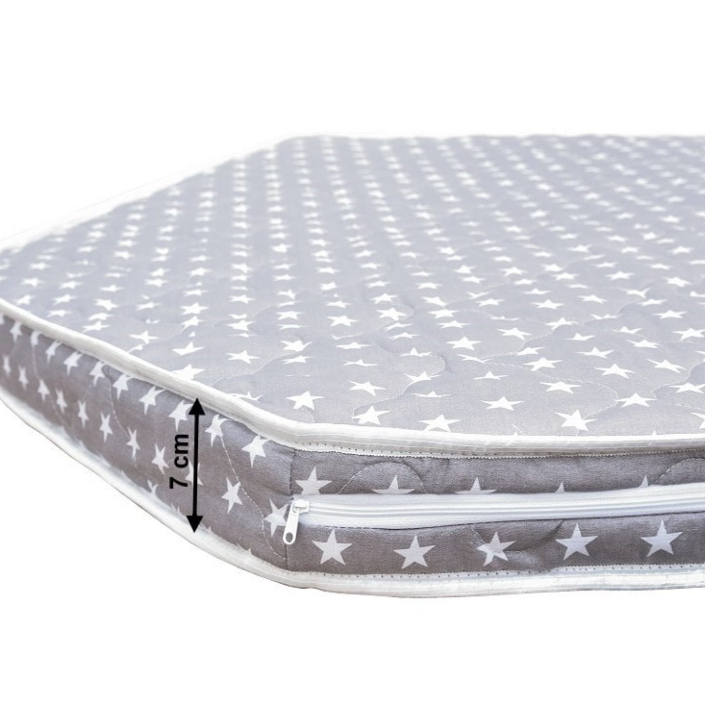 Laufgitter-Matratze 6-Eckige Laufgittermatratze Grey Stars, Baby-Delux, 7.00 cm hoch, Laufstallmatratze Matratze für Laufgitter 6-eckig gesteppt 120cm