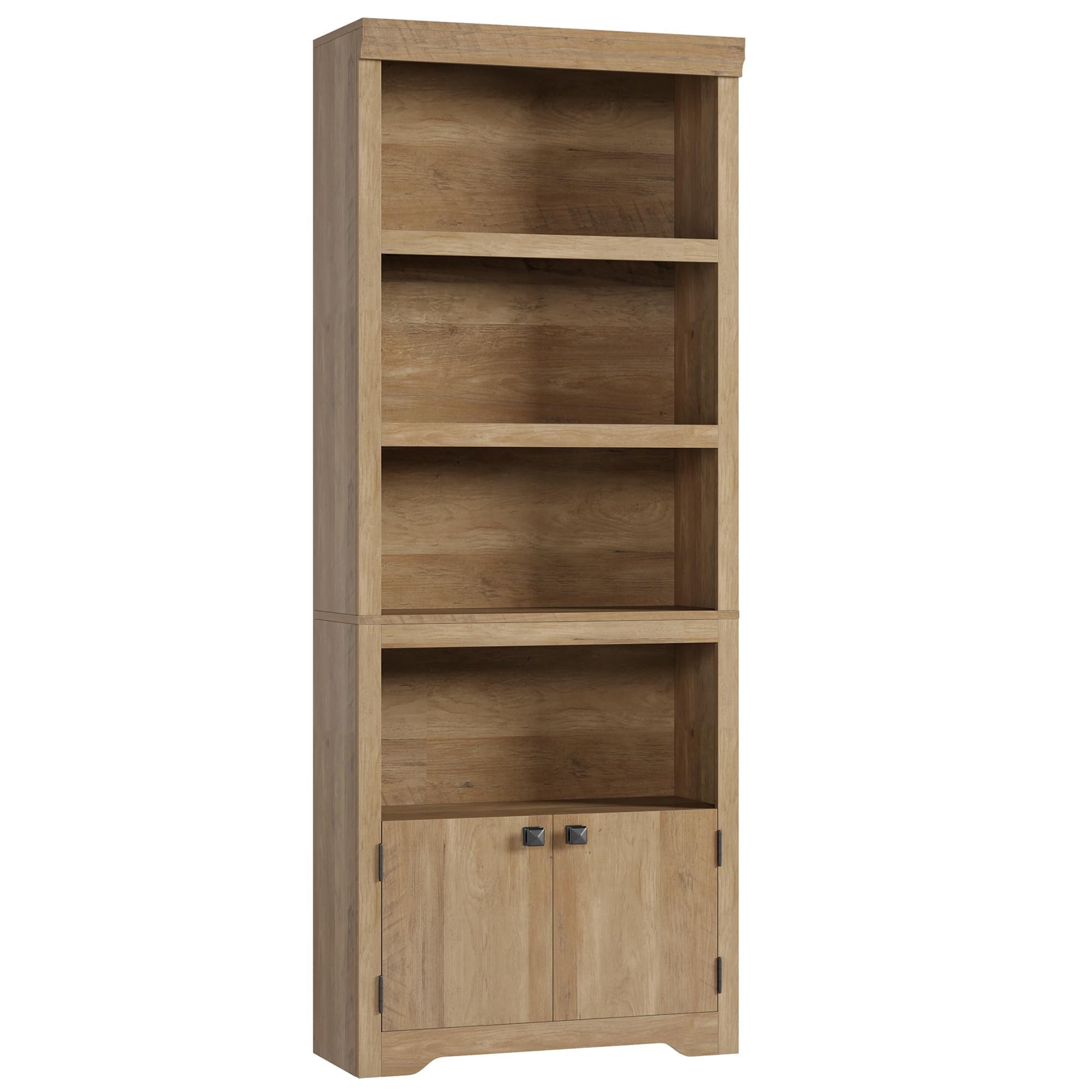 GarveeMore Bücherregal 5-stöckiger Bücherschrank mit 2 Türen, verstellbare Einlegeböden, wasserdichte Oberfläche, multifunktionales Standregal mit Kippschutz – Bild 2 von 5