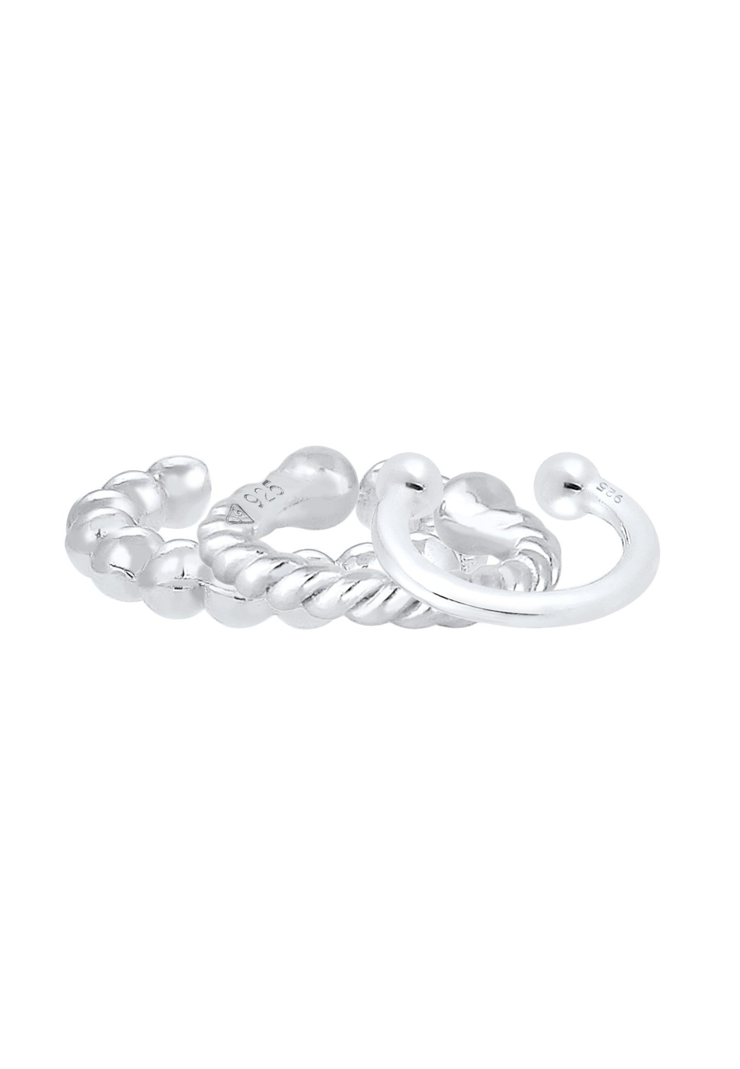 Elli Single-Ohrhaken Ohrklemme Ear Cuff 925 Silber 3er Kugel Set