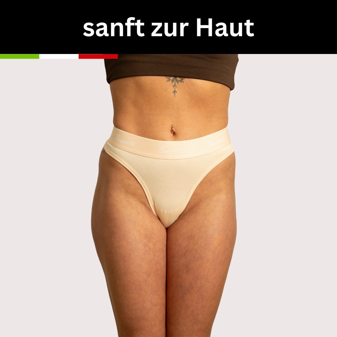 Benonetti Slip Damenslips Baumwolle Unterhosen Damen - Weich & atmungsaktiv nahtlose (3er Set, 3er-Pack) Sportlich & bequem