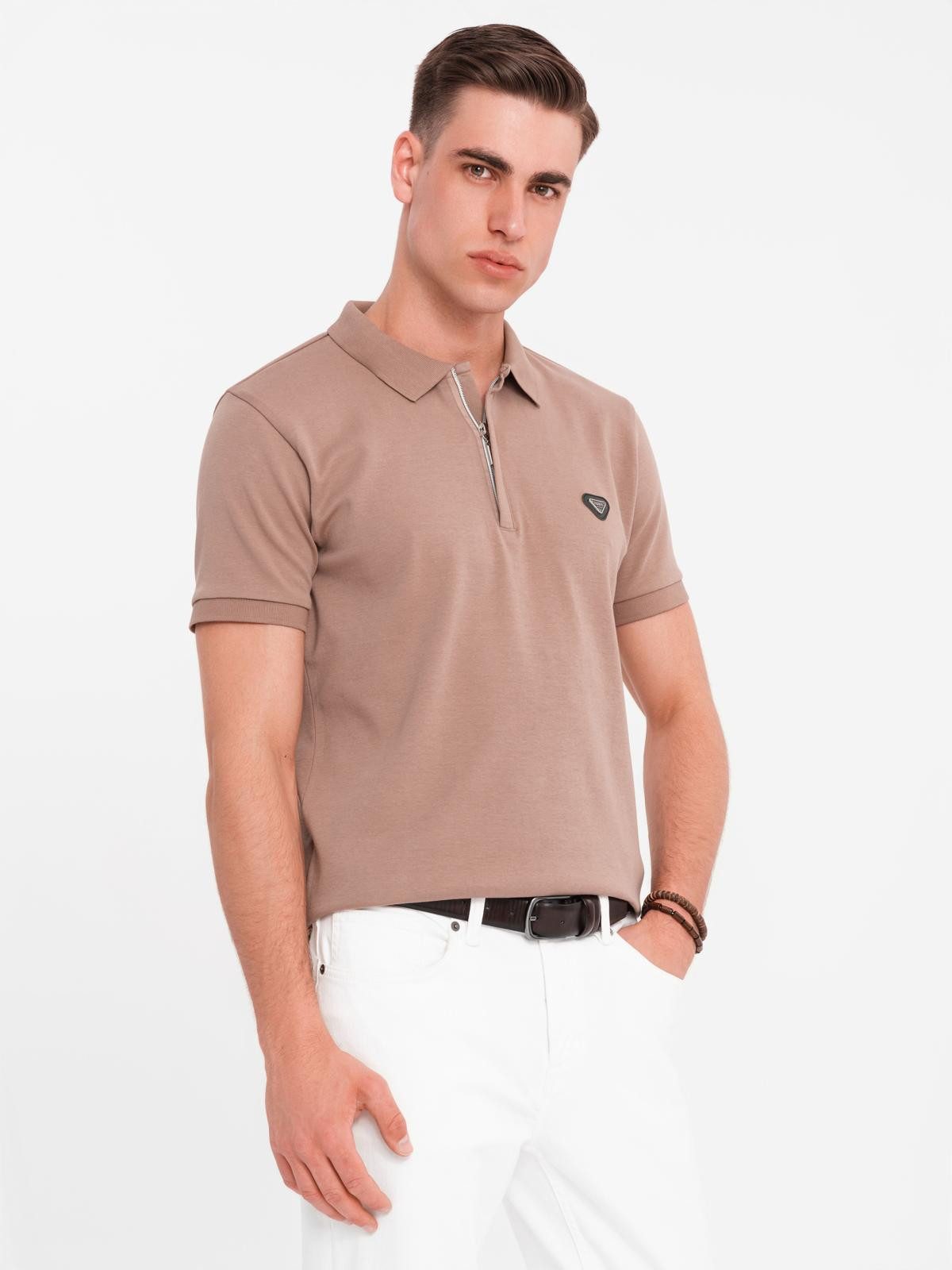 Poloshirt Poloshirt mit Reißverschlussausschnitt
