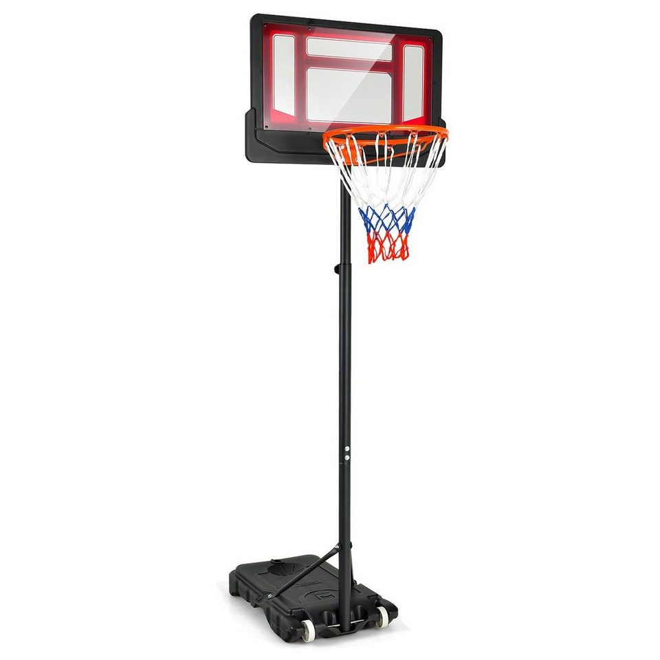 COSTWAY Basketballständer Basketballkorb, 90-210cm höhenverstellbar, Rädern