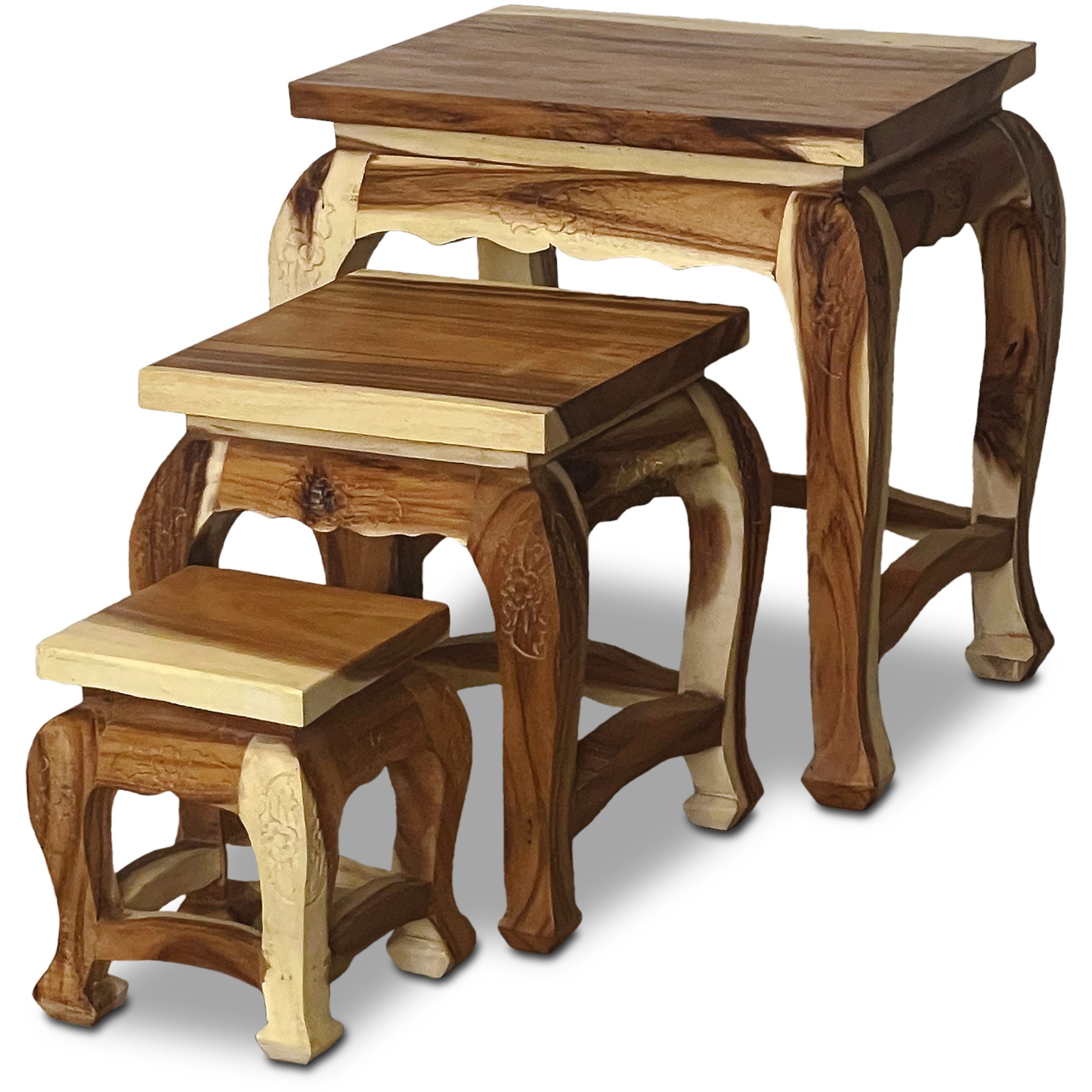 livasia Beistelltisch Couchtisch 3er Set Akazienholz, günstig online kaufen