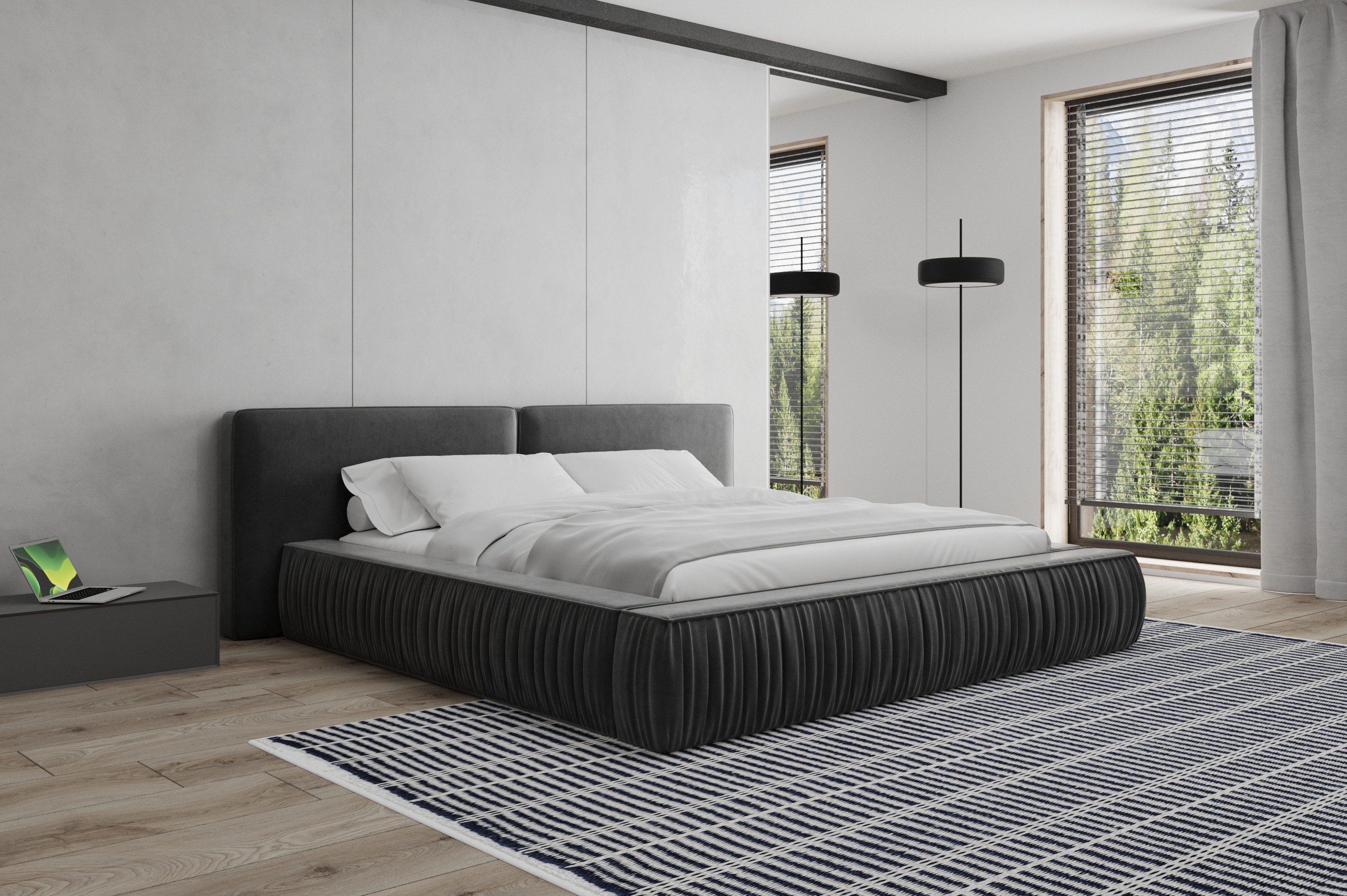 MOEBLO Polsterbett Bett 08 (Doppelbett mit Kopfteil, Rahmenbettgestell, Pol günstig online kaufen