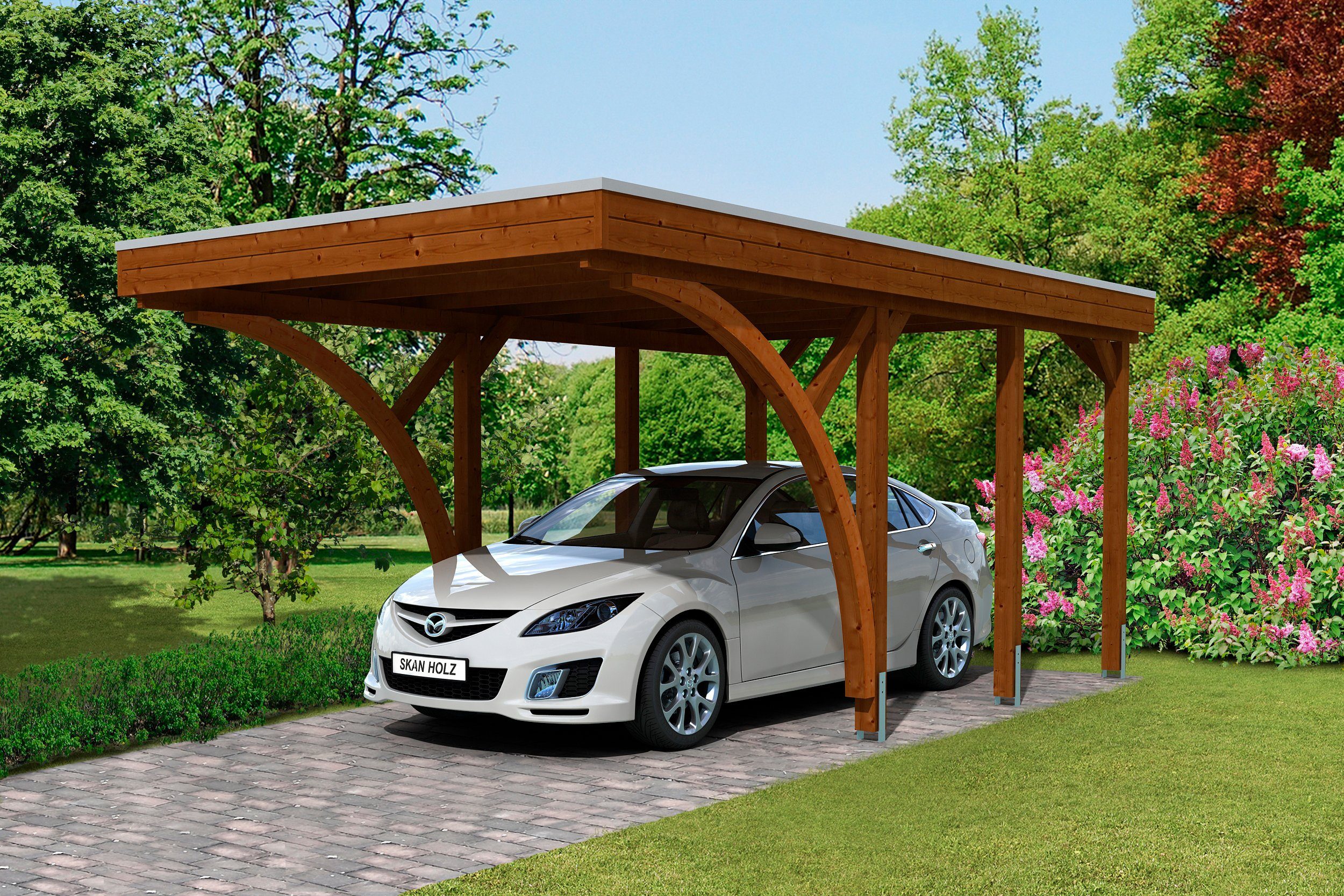 cm, Einzelcarport 314x555 BxT: Skanholz Friesland Einfahrtshöhe 6, cm 210