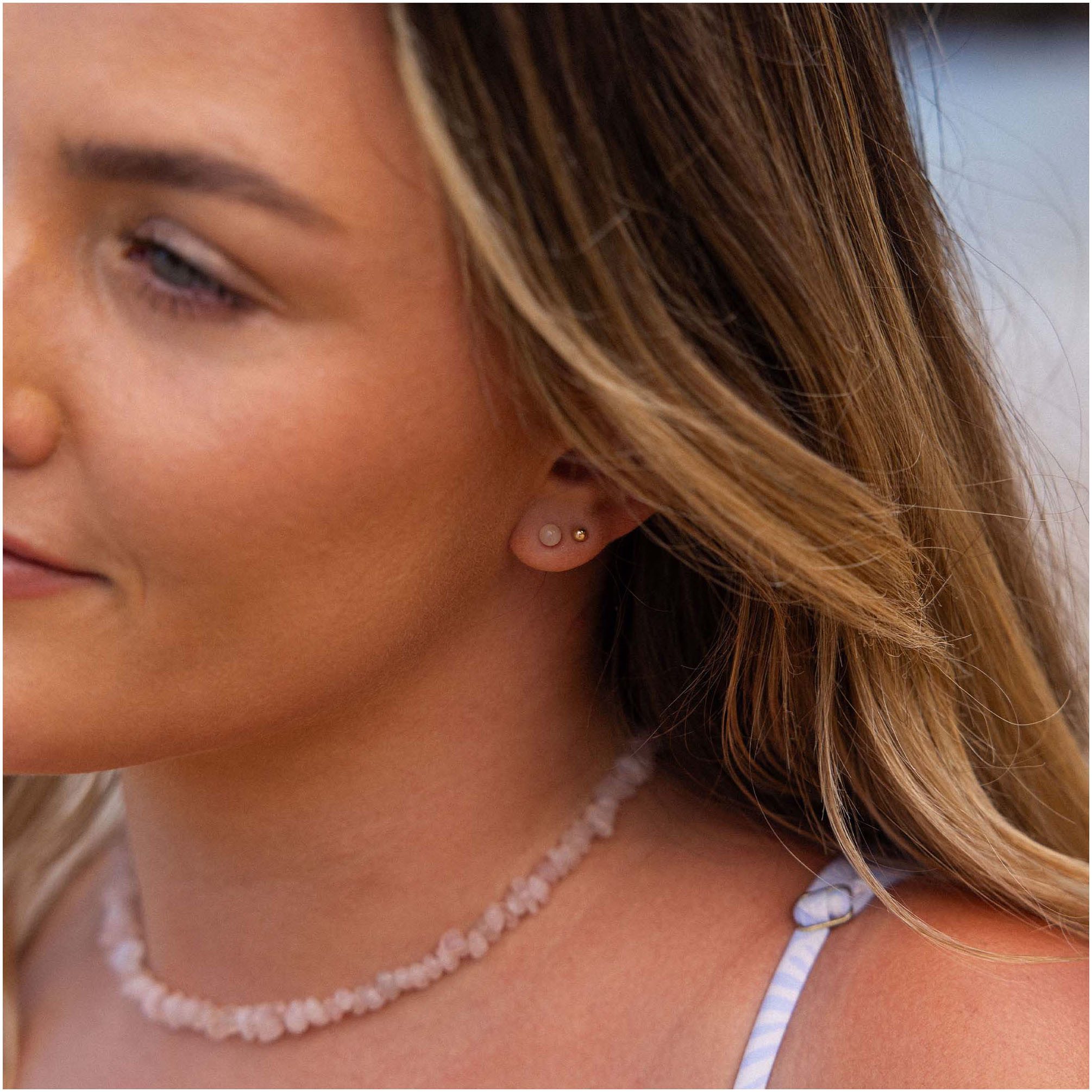 Purelei Paar Ohrstecker Schmuck Geschenk Rose Quartz Ohrringe, mit Rosenqua günstig online kaufen