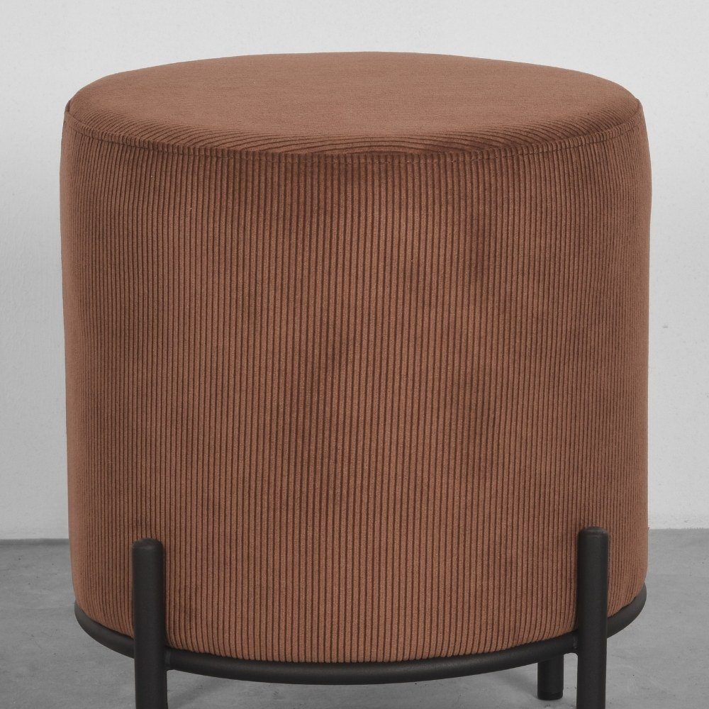 RINGO-Living Stuhl Hocker Healani in Rostfarbig aus Cord 480x410mm, Möbel