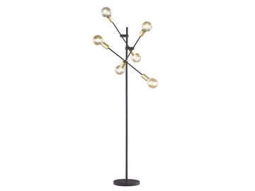 meineWunschleuchte LED Stehlampe, LED wechselbar, Warmweiß, ausgefallene moderne Designer Lampe für Ecke, Schwarz Gold Höhe 165cm