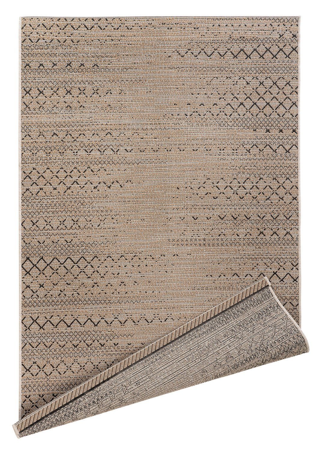 Outdoorteppich INDY, Braun, Kunstfaser, 200 x 290 cm, rechteckig, aus  Polypropylen, Jute und Polyester