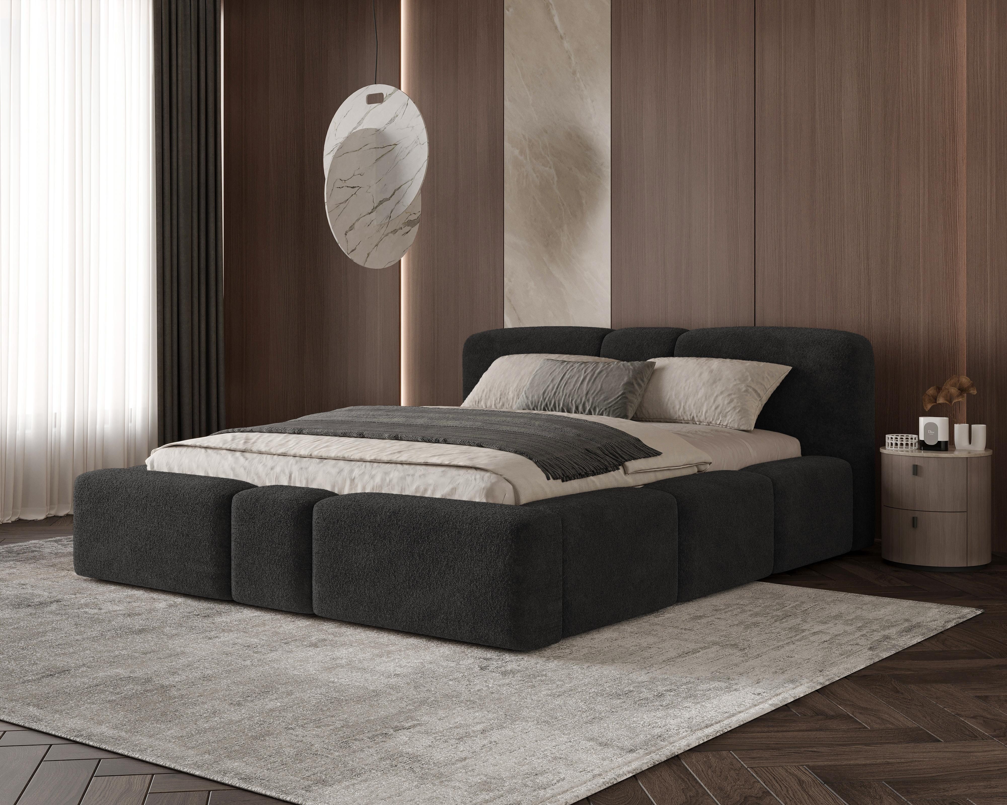 Chilly Möbel Polsterbett Designer Doppelbett mit XXL Bettkasten & Lattenrost (Boxbett ohne Matratze Metallrahmen 13 Farben, 1-tlg., 140x200 160x200 180x200 200x200cm), Gasdruckfeder Kopfteil Stauraum Doppelbett