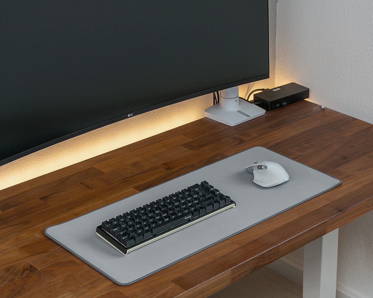 Hama Mauspad XL Business Deskpad Mauspad 70x30cm Grau, Tastatur Maus Mouse Pad Matte Unterlage Mousepad Rutschfest Office Mat – Bild 5 von 5