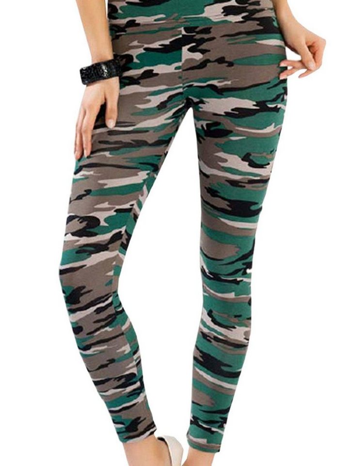 Derya Kursun Leggings »Damen Stretch Tight« Camouflage Printed, BS443V1DK › bunt  - Onlineshop OTTO