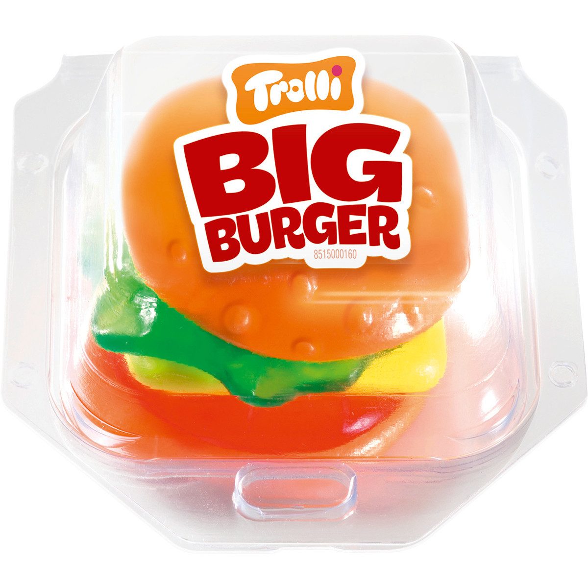 TROLLI Süßigkeit, Trolli Big Burger aus fruchtig süßen Schaumzucker und Fruchtgummi 50g