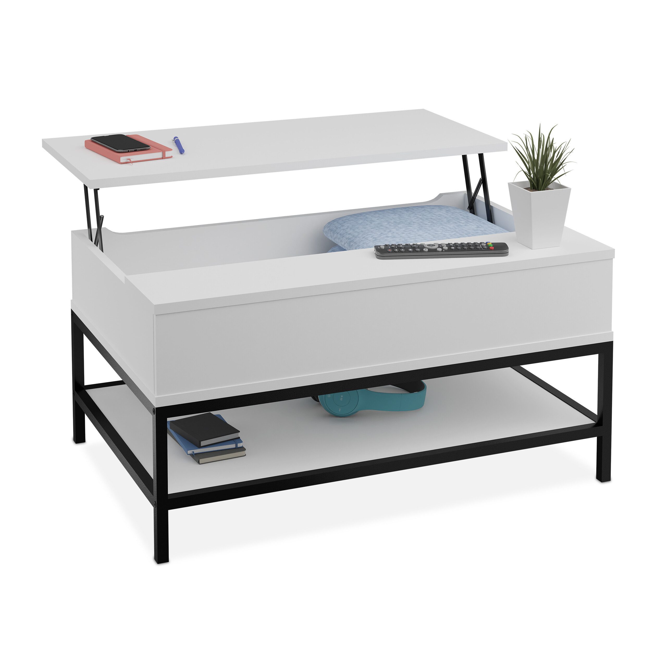 relaxdays Couchtisch Aufklappbarer Couchtisch, B günstig online kaufen