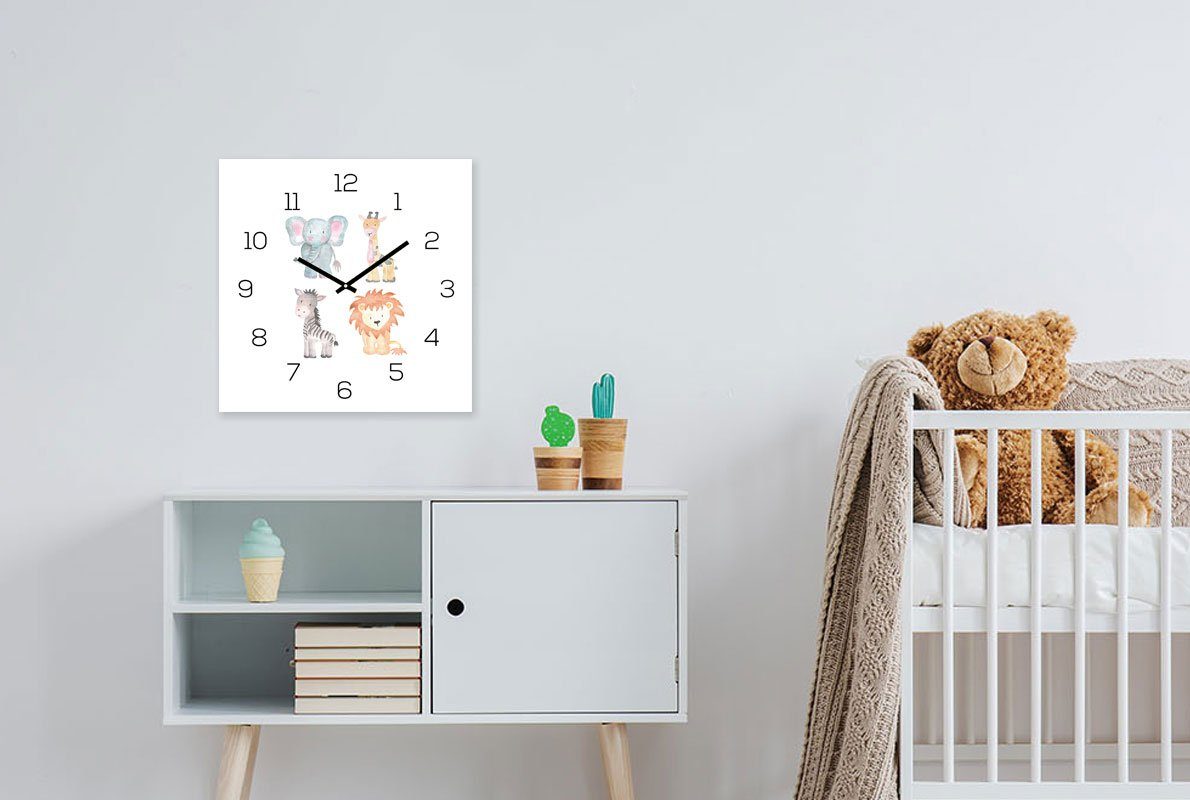Levandeo® Wanduhr (Wanduhr Zootiere 30x30cm Glas günstig online kaufen