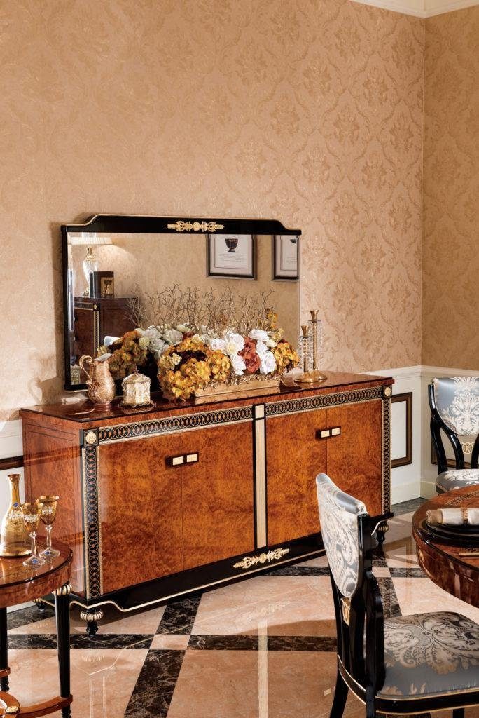 JVmoebel Sideboard, XXL Buffet Rokoko Spiegel Schrank Kommoden Kommode Barock