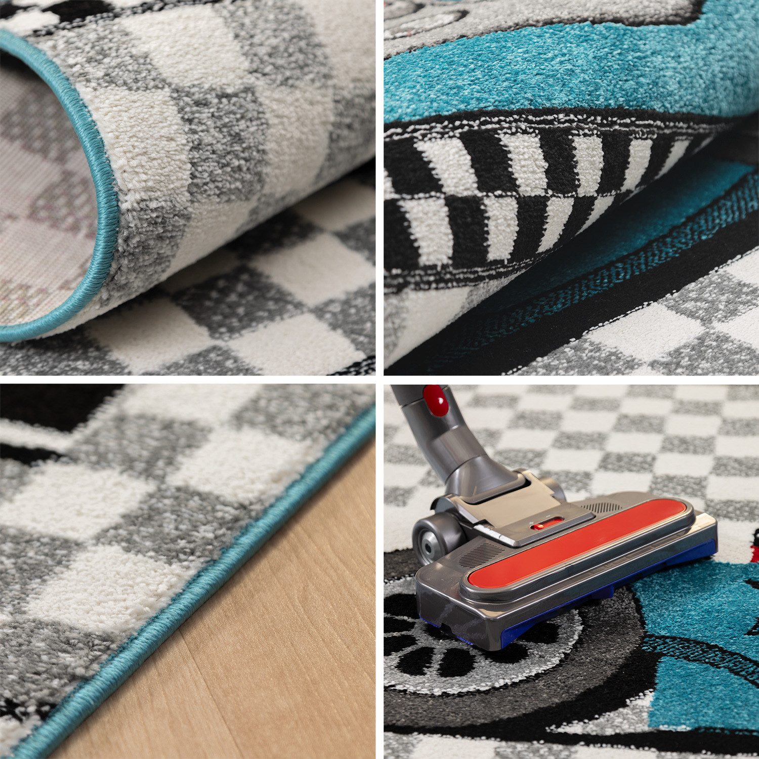 Carpettex Kinderteppich Rennwagen, Läufer, Höhe: 11 mm, Kinderteppich Rennwagen Teppich Baby Teppich Kinderzimmer Pflegeleicht