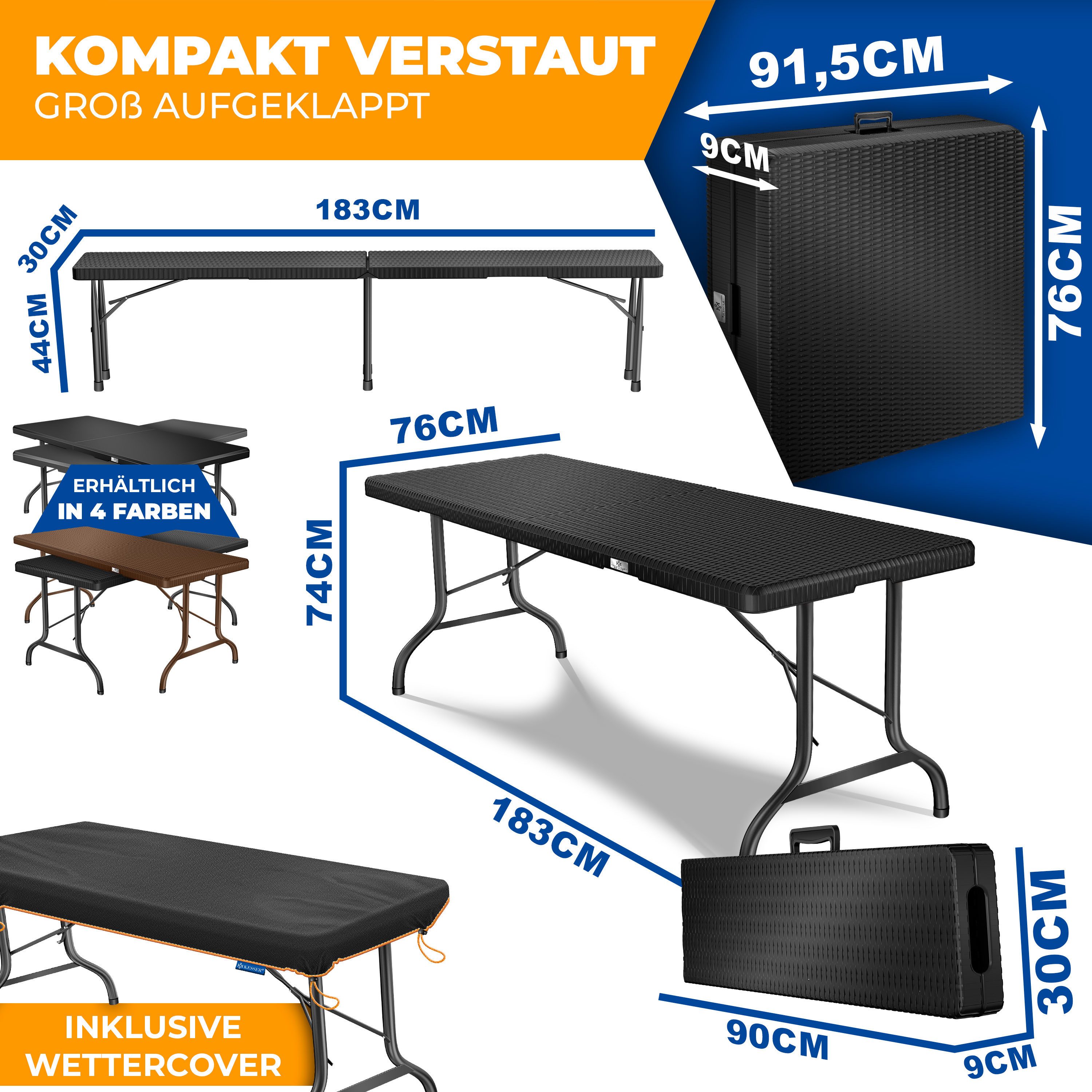 KESSER Bierzeltgarnitur, klappbar Festzeltgarnitur 3-teiliges Set günstig online kaufen