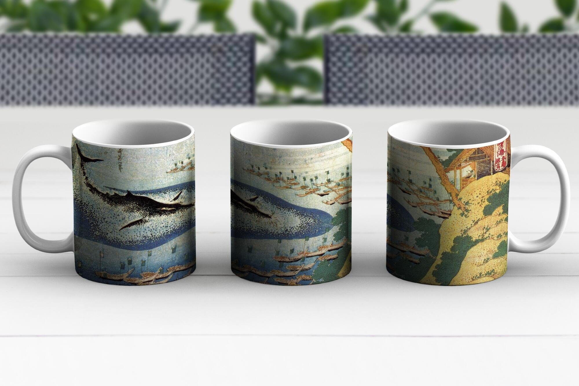 MuchoWow Tasse Ein Teetasse, Becher, Katsushika Goto Wal Keramik, Gemälde bei Kaffeetassen, Teetasse, Hokusai, - Geschenk von
