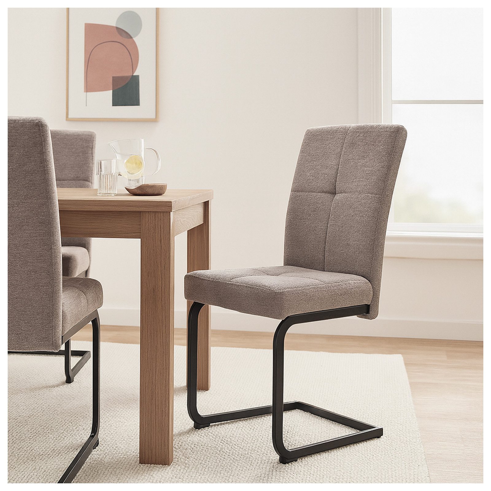 HTI-Living Freischwinger Esszimmerstuhl Kinsey Braun 2er-Set (Set), Freischwinger Schwingstuhl