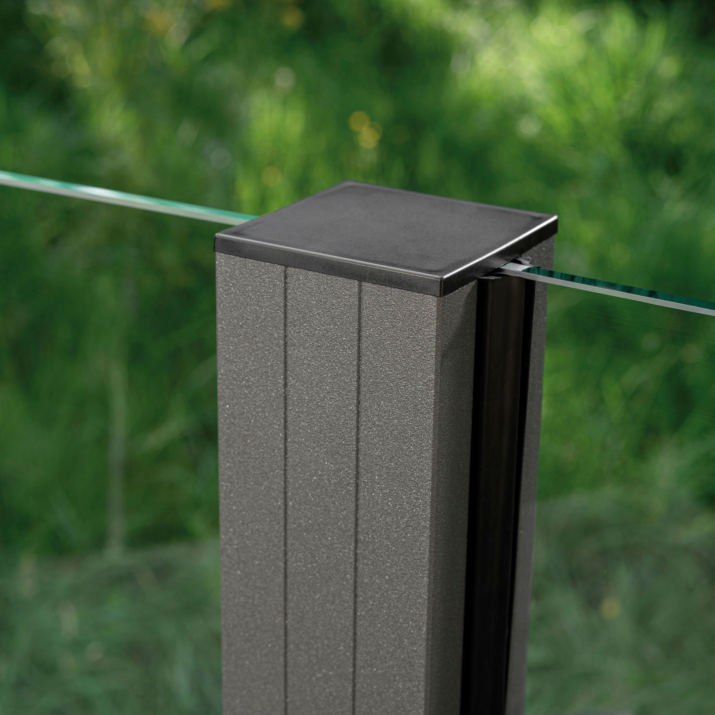 STAKET PRO Zaun, (Set), Glaszaun, Gesamtlänge: 2,212 m, 3 Pfosten