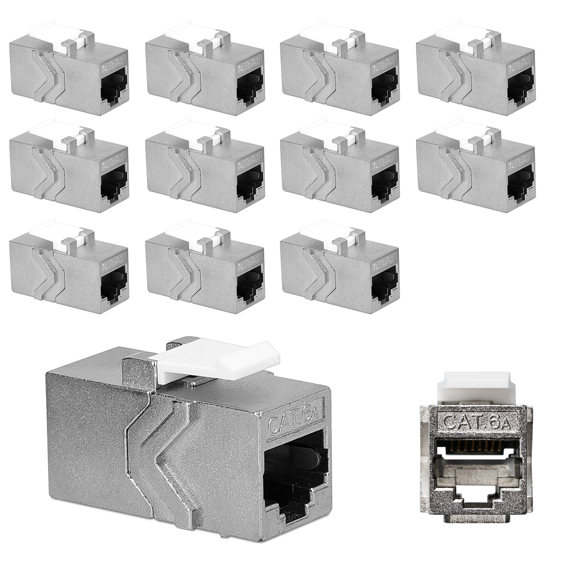 Keystone Modul CAT 6A Kabel - 10 Gbit/s - Schnappverschluss - 2x Netzwerk-Adapter