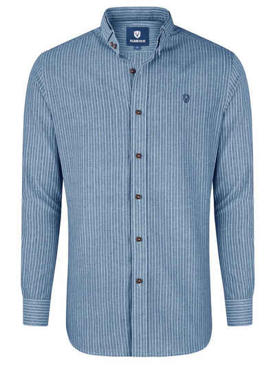 Almbock Trachtenhemd »Herrenhemd Florian« blau-weiß-gestreift
