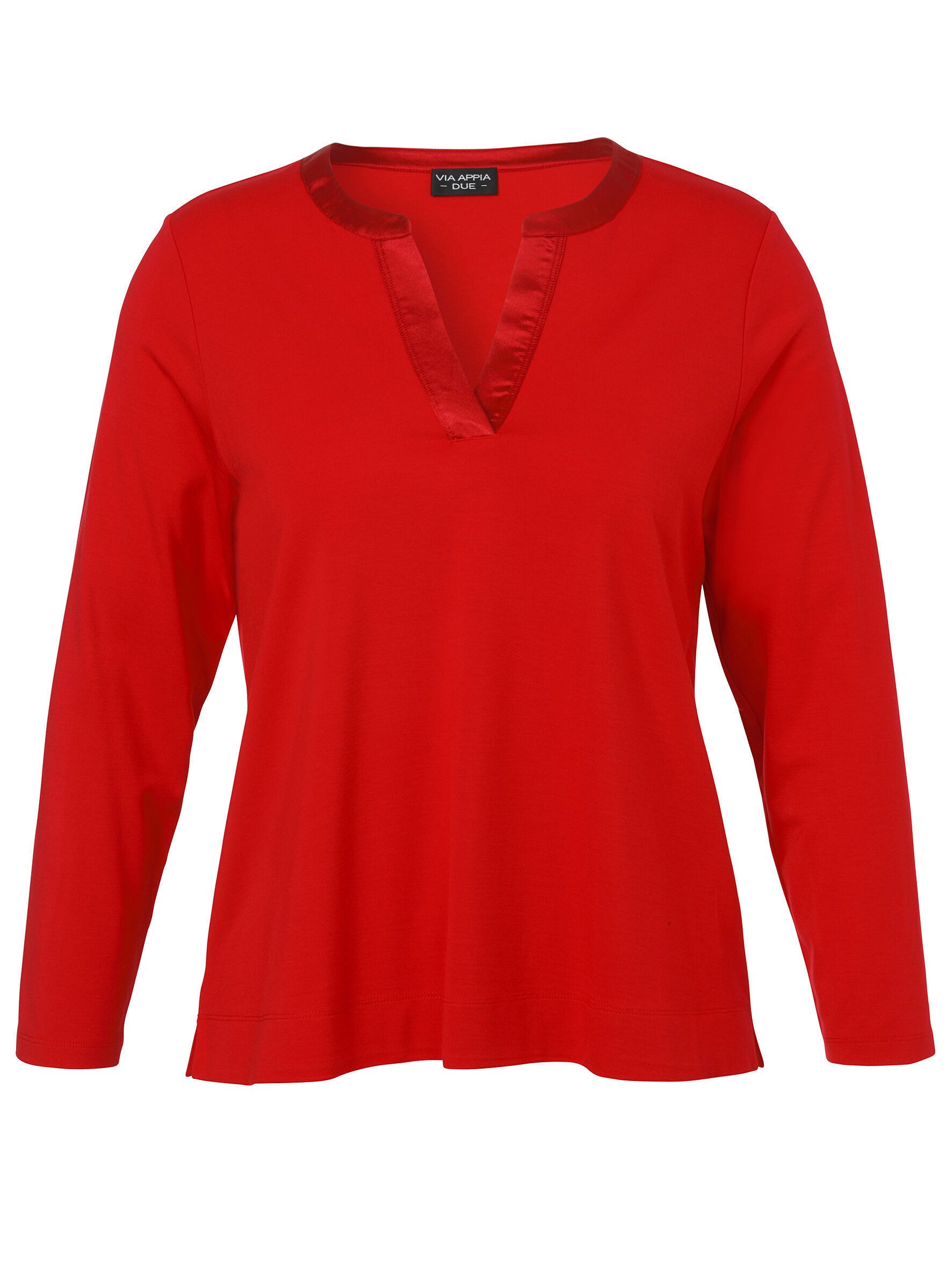 VIA APPIA DUE Langarmshirt (1-tlg) mit Satin-Ausschnitt, große Größen günstig online kaufen