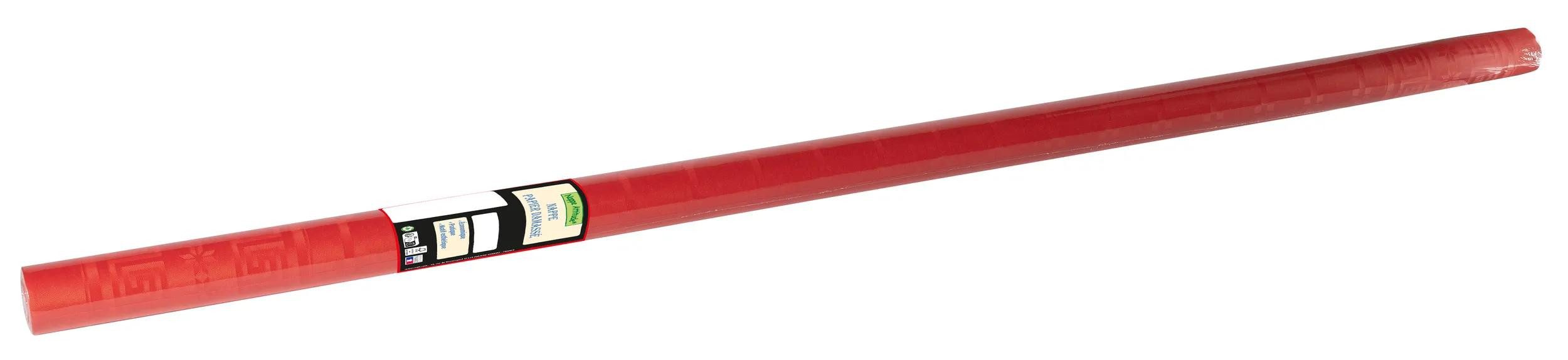 PROnappe Tischband 12x Papiertischdecke Rolle Damastprägung - 6x1,18m - Rot RD260621I