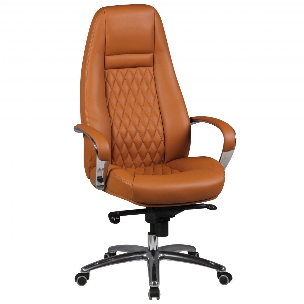Amstyle Chefsessel Bürostuhl AUSTIN Echtleder Caramel Schreibtischstuhl Leder (Bürostuhl AUSTIN Echtleder Caramel 120 kg), Schreibtischstuhl Hohe Rückenlehne mit Kopfstütze
