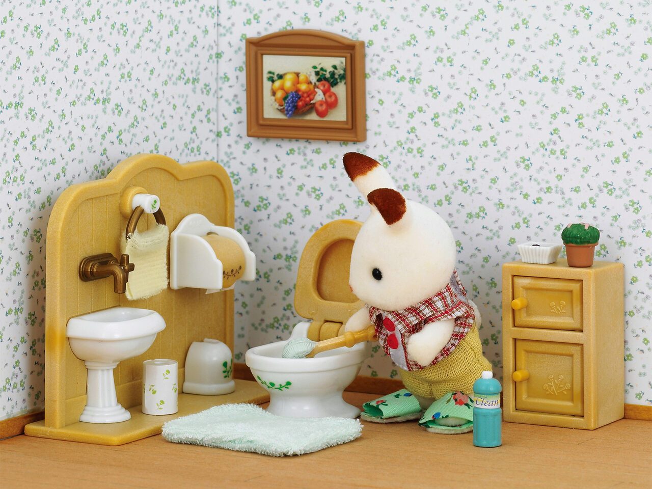 Sylvanian Families Puppenhausmöbel Sylvanian Families 5015 Schokoladenhasen Bruder mit Waschraum