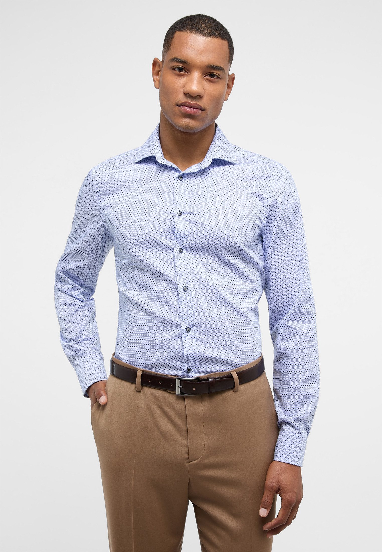 Eterna Businesshemd – Minimal Print – Twill Langarm Businesshemd