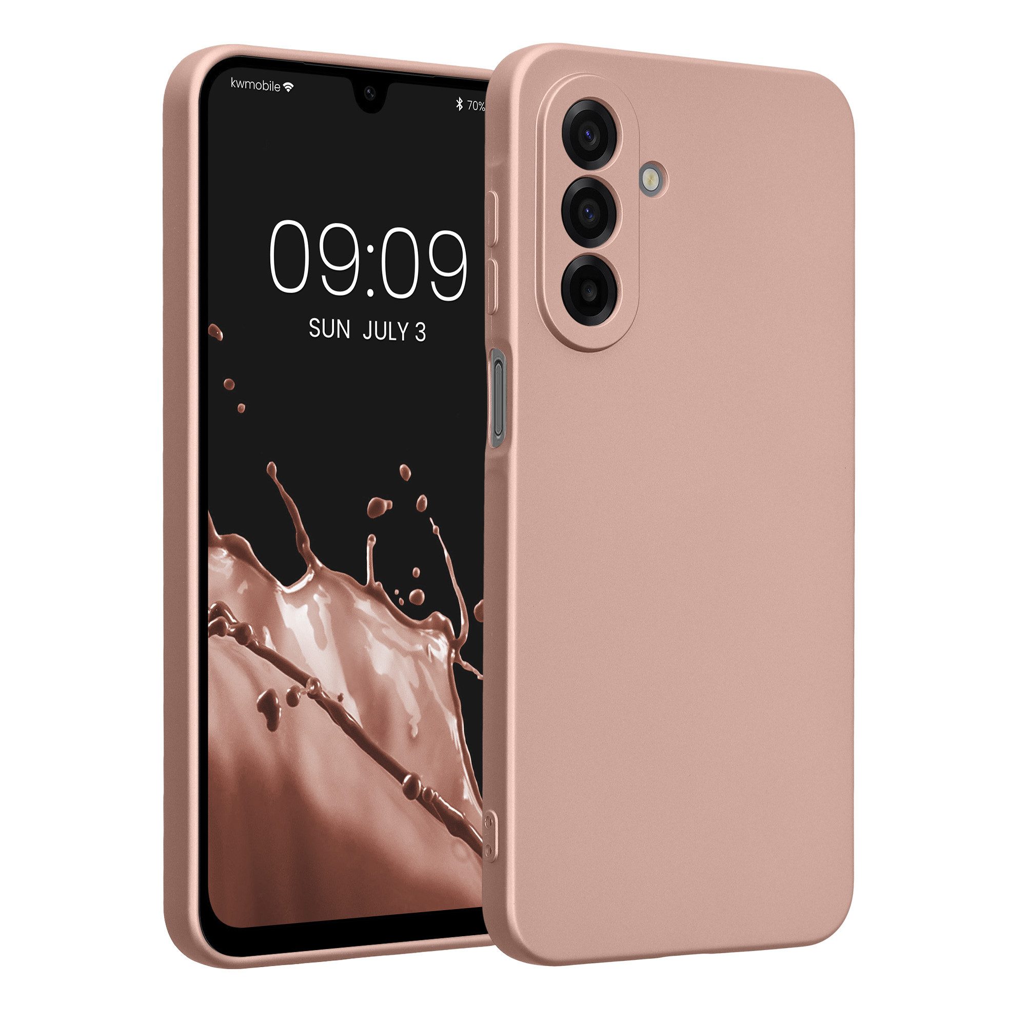 kwmobile Smartphone-Hülle Handyhülle für Samsung Galaxy A17 4G / 5G Hülle, weiche Silikon Case metallisch schimmernd - Schutzhülle Cover