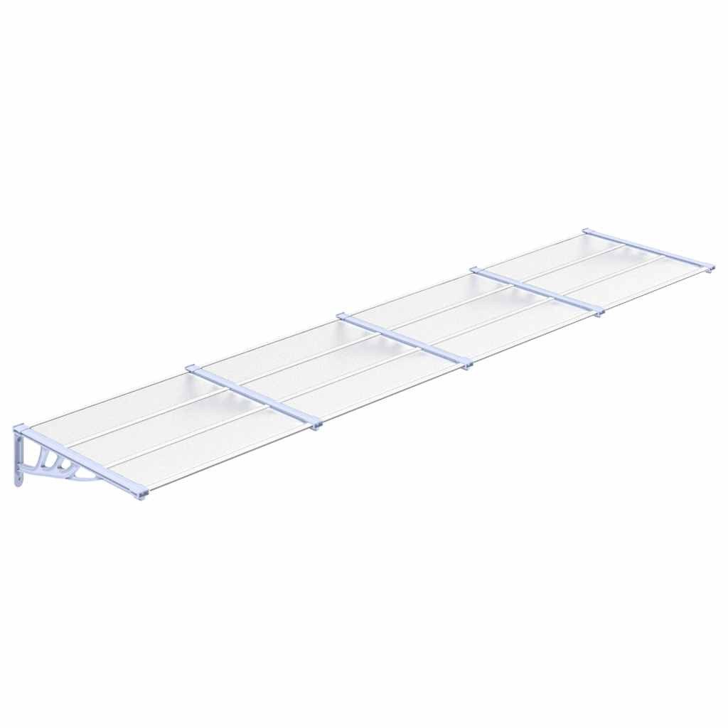 vidaXL Markise Türvordach Grau und Transparent 396x90 cm Polycarbonat (1-St)