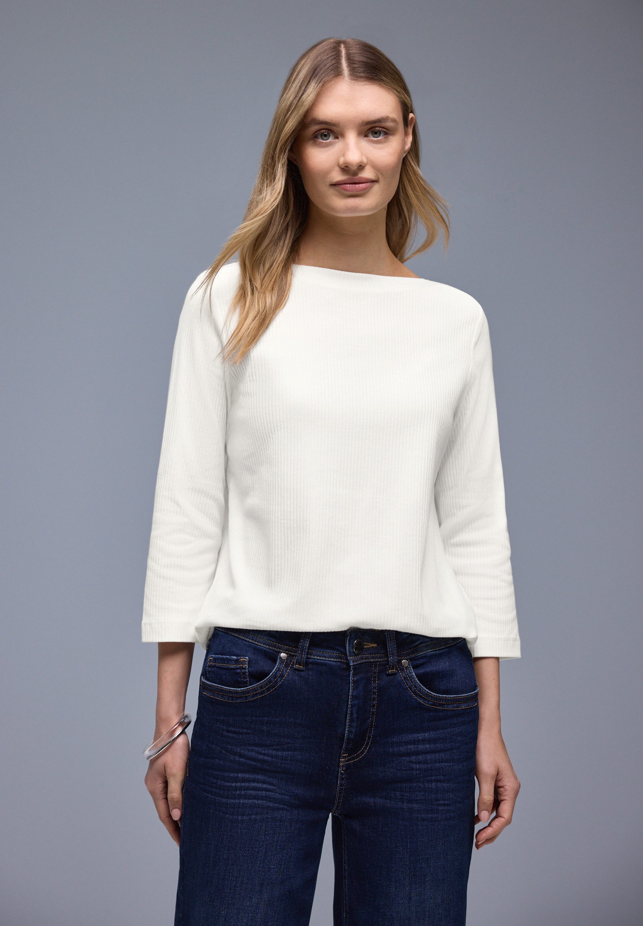 STREET ONE 3/4-Arm-Shirt in Rippstruktur