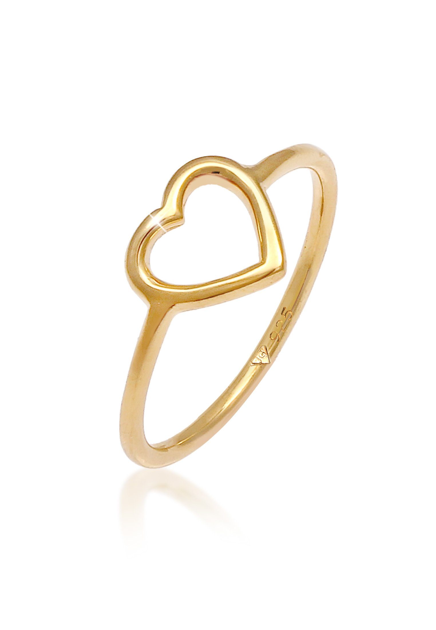 Herz Gold Herz Zart Fingerring Romantik Elli Liebe 925 Filigran Silber,